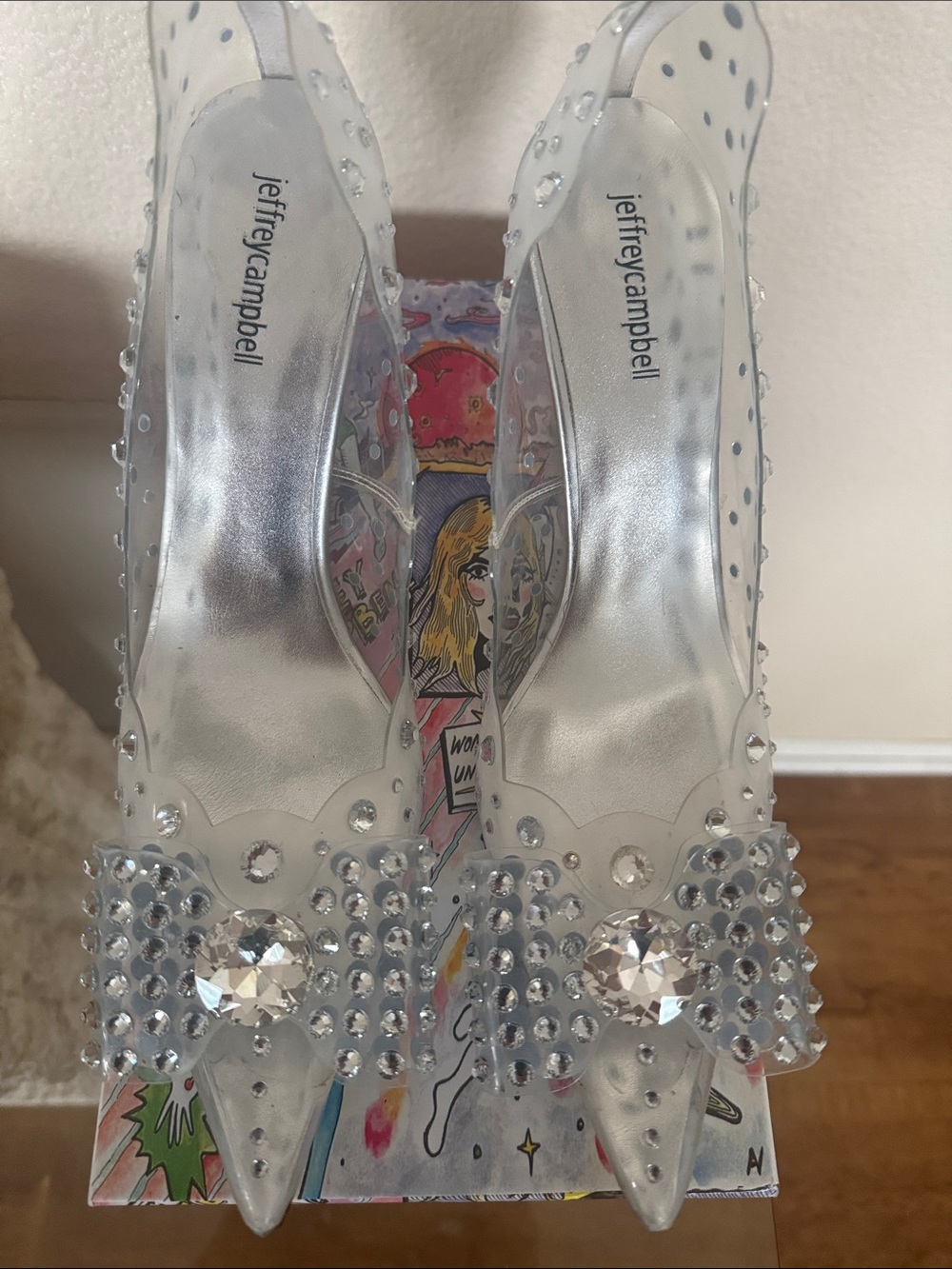 Jeffrey Campbell Clear Crystal-Embellished Pointed Heels